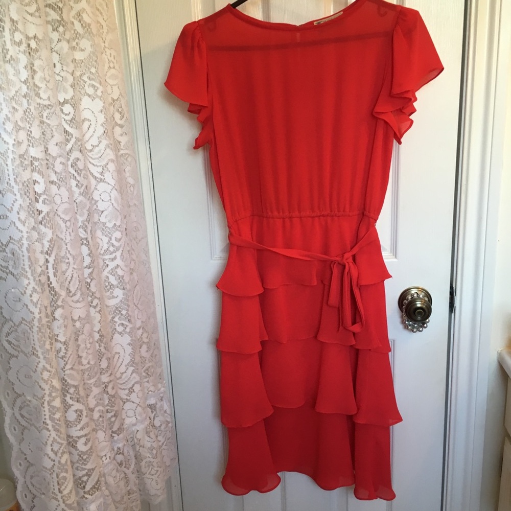 Coral the house of nu-mode ruffle dress with belt